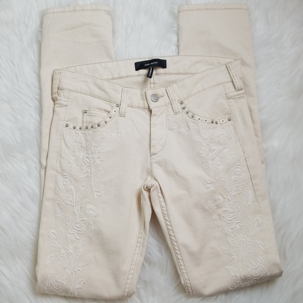 Isabel Marant  Galix Embroidered Skinny Jeans - Picture 7 of 8